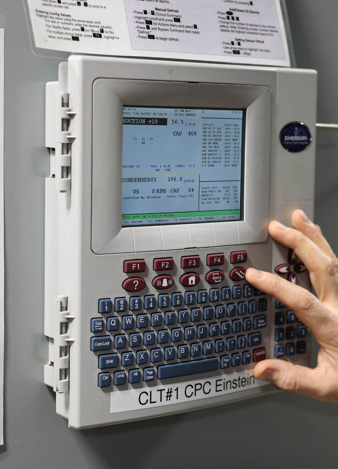 Close-up of Copeland E3 Controller used in refrigeration systems