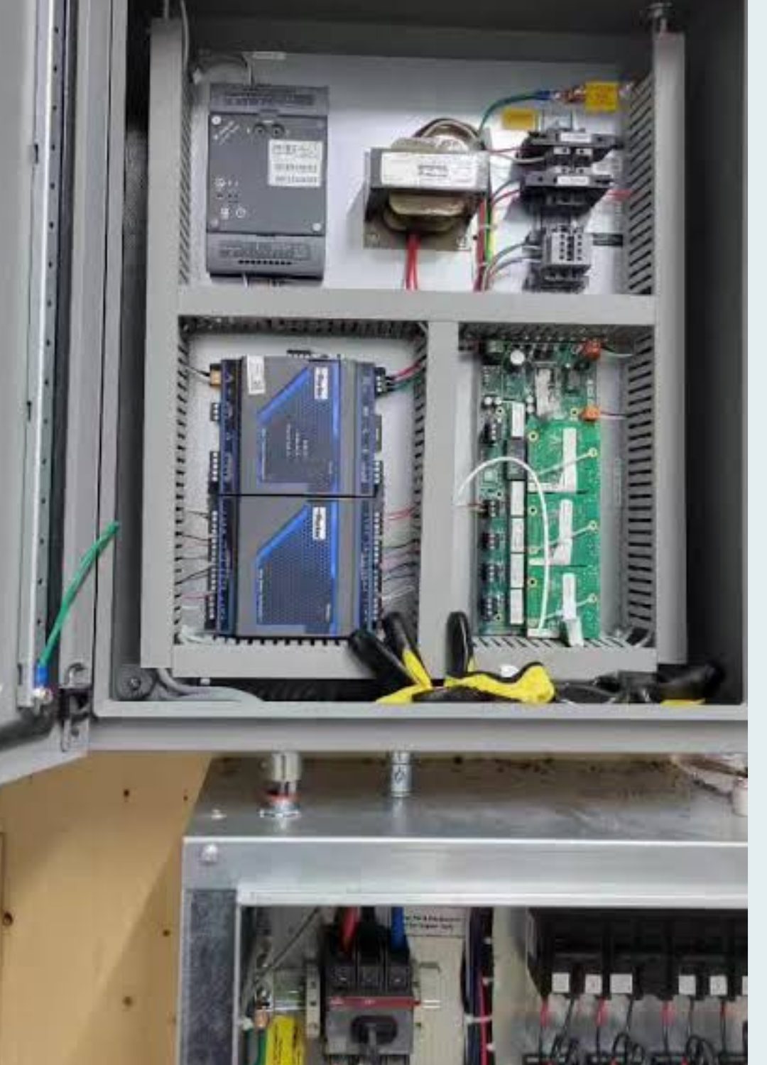 Close-up of a micro thermo controller used in CO2 refrigeration systems