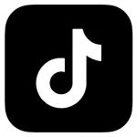 TikTok logo in black and white